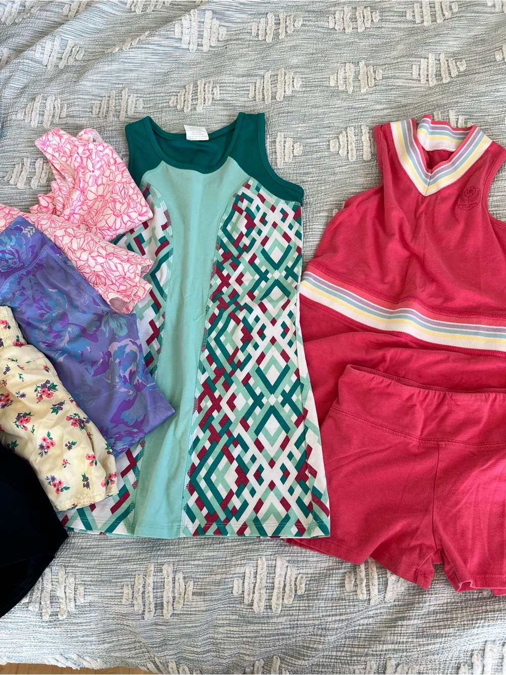 Street tennis club dresses and work out clothes teal pink